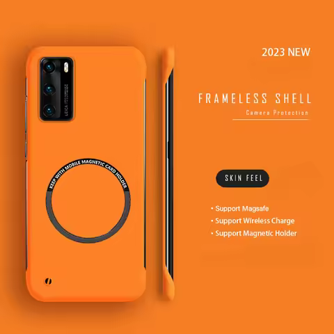 Hard PC Frameless Magnetic Phone Case For Huawei P60 P50 P40 P30 Pro Mate 60 50 40 30 20 Pro Magsafe