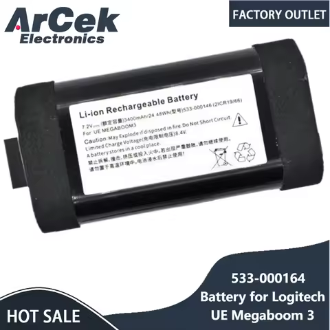 NEW 533-000164 Replacement Battery 3400mAh Rechargeable for Logitech UE Megaboom 3 Bluetooth Speaker