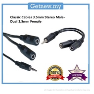 Classic Cables 3.5mm Stereo Male-Dual 3.5mm Female