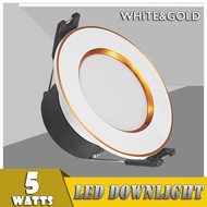 LED Downlight White Gold 5watts Super Bright Light Tri Color Ceiling Pin Light 1 Piece LED Downlight