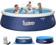 12ft x 33in Round Inflatable above Ground Swimming Pool Fast Easy to Set Up Blow Up Pool Set with 53