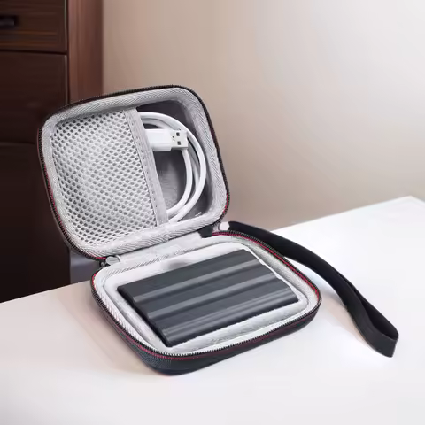 EVA Hard Carrying Case with Mesh Bag&Hand Strap Hard Drive Case Hardshell Case for Samsung T7 Shield