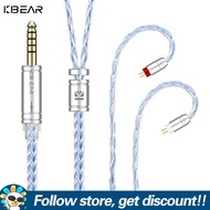 KBEAR ปลั๊ก ST16สายหูฟังโทรศัพท์2.5/3.5/4.4มม. 16แกน5N ลวดอัพเกรดชุบเงินคริสตัลทองแดงเดี่ยว Mmcx/ 0.