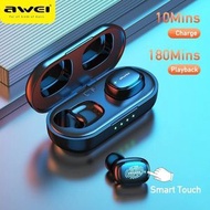 AWEI - G83 T13Pro（黑色） 7個顏色可選 無線耳機 藍牙耳機 無線藍牙耳機 TWS 真無線 5.1 大電量 超長待機續航 迷你 隱形 雙耳 半入耳式 運動藍牙耳機 跑步耳機 運動耳機