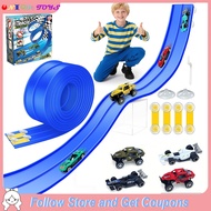 MZ7 Flexible Race Car Track for Kids Toy with Suction Cups Compatible with Hot Wheels and 4PCS Mini 