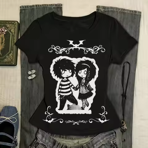 Y2K retro style tops and aesthetic clothing, girls' T-shirts, Y2K various cute styles, 2026 women's 