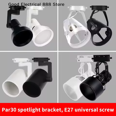 PAR30 LED E27 Track Light Bracket Base 2/3-Wire Rail Ceiling Lamp Holder Clothing Store Living Room 