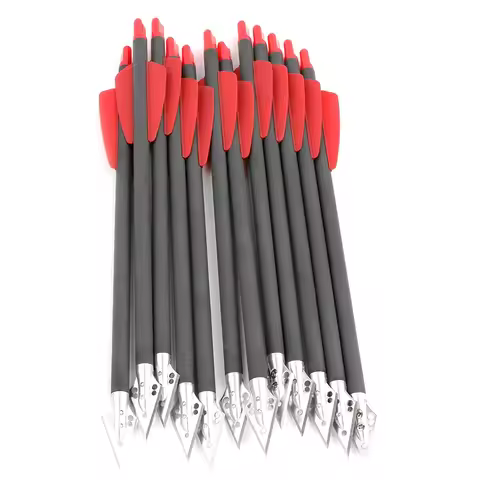 6/12pcs Pure Carbon Aluminium Crossbow Bolts Arrows Steel Broadhead for Bow Sport 50-80 LBS Outdoor 