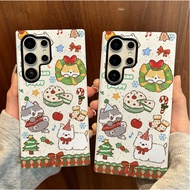 Christmas puppy patterned protective case compatible with Samsung SU26 S23 Plus S23FE S24 S25 Plus A