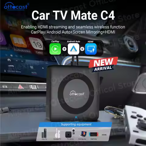 OTTOCAST Car TV Mate Pro C4 Car Accessories Wireless CarPlay Android Auto Adapter Video Converter fo