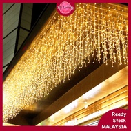 8 Modes Fairy Curtain String Light 4M LED Hari Raya Lampu Hiasan Lip Lap Outdoor Connectable Light Hanging Festival Deco