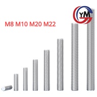 [YHM] 304 Stainless Steel Screw Rod Through Screw Pillar Full Screw Full Thread Screw Thread Strip S