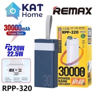 REMAX RPP-320 CHINEN SERIES POWER BANK 30000MAH 20W + 22.5W FAST CHARGING POWERBANK WITH LED LIGHT - BLUE