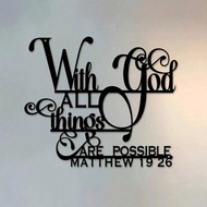 CIFbuy Inspirational Metal Wall Decor Bible Verse Home Room Decoration