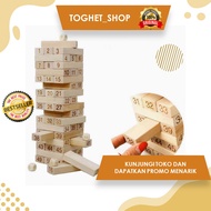 KAYU Game Jenga Uno Wooden Stako 51blocks Brain Teaser Toys Children's Educational Toys Stacking Blo