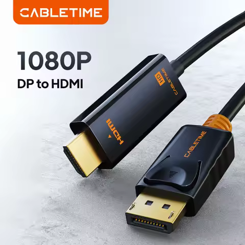 CABLETIME DisplayPort To HDMI Cable 4K 60hz 1080P DP To HDMI M/M Converter DP1.2 for TV Projector La
