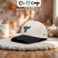 [HOT HAT] Chicago Bull baseball cap for children in black and beige color, suitable for both boys an