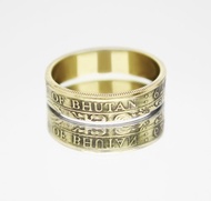 不丹硬幣戒指 25 chetrum 1979 男士硬幣戒指 女士硬幣戒指