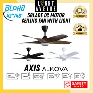 Alpha Alkova AXIS 5Blade DC Motor Ceiling Fan 42″/48″ with Light