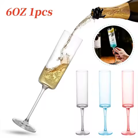6OZ Champagne Glass Cocktail Cup Champagne Glass Red Wine Glass Plastic Cup Detachable Threaded High