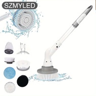 Electric Cleaning Brush With Long Handle Automatic Rotation Extension Cordless Multifunctional Clean