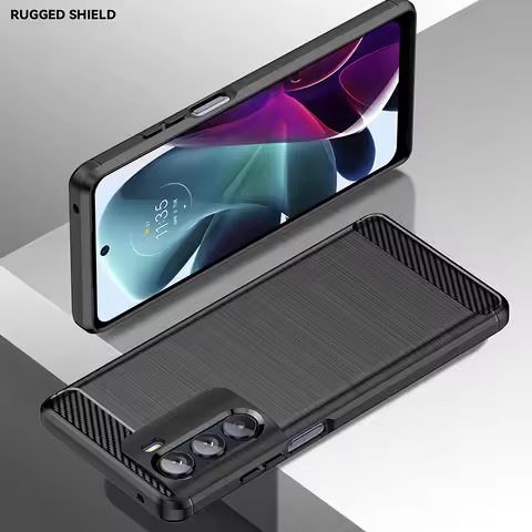Full Cover For Motorola Moto G200 5G Case Moto G200 G41 G31 G51 G71 E30 E40 G60 G53 G54 Carbon Fiber