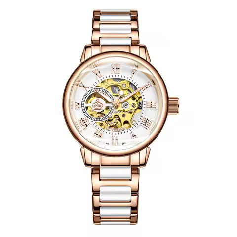 ORKINA Women Automatic Mechanical Watch Classic Skeleton Luxury Fashion Lady Business Wristwatch Sta
