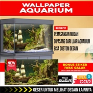 3D REAR AQUARIUM BACKGROUND WALLPAPER STICKER AQUASCAPE PICTURE THEME EV2