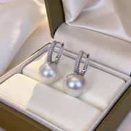 ZUOOU | ต่างหูมุกพร้อมเงินสเตอร์ลิง S925 และเพชร