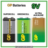 ORIGINAL GP 9V SUPERCELL GREENCELL ULTRA ALKALINE BATTERY