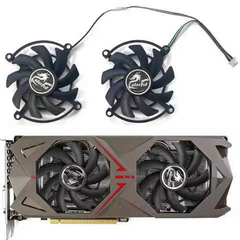 TD55 85mm Graphics Card Cooler Fan Replacement 4 x 70mm 4Pin Connector for Colorful GeForce GTX1060 