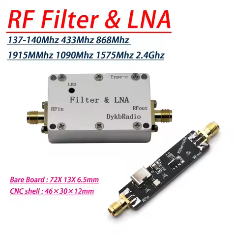 2in1 SAW LC Filter LNA 137M 433M 868M 915M 1090M 2.4G 5.8G RF BPF band-pass Filter F/ Helium Miner S