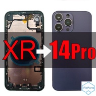 Big Camera anodized aluminum Flat Diy For iPhone XR like 14pro Housing , for iPhone XR Convert to 14