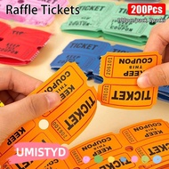 UMISTYDREAMUM9U 200Pcs Raffle Tickets, For Classroom Bulk Lottery Celebration Event Tickets, Drink E