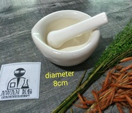 mortar alu diameter 8cm lumpang alu dia 8 cm porcelain RRC mortir alu