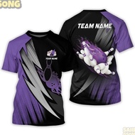 【FREE CUSTOM】3D Bowling Polo Shirts For Team BO0376 Bowling Balls And Pins With For Men, Casual Stre