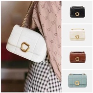 songmont Chocolate Genuine Leather Diamond Chain bag Niche Shoulder Crossbody Small Square