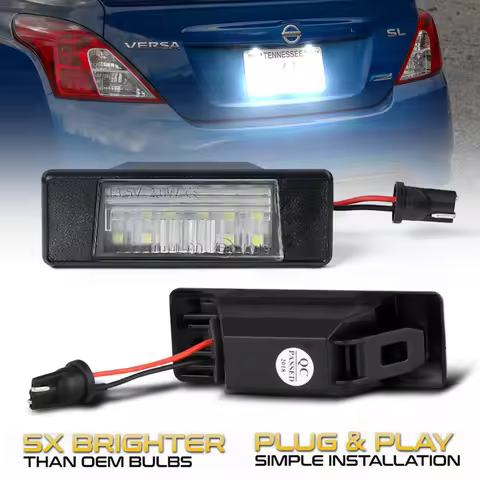 2Pcs LED License Number Plate Light Lamps For Nissan Juke F15 Micra K12 March K13 Kicks Note E11 Arm