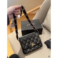 Hot Style Fashion 直銷 Light Luxury Versatile Chain Classic Square Fat Crossbody 24 Elegant Quilted Tr