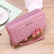 Double zipper woman wallet double zip ladies purse long purse* dompet dua zip wanita dompet panjang 
