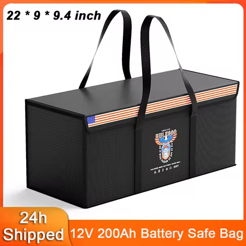 12V 200Ah LiFePO4 Lithium Battery Fireproof Safe Bag Large Capacity Battery Protective Case Waterpro