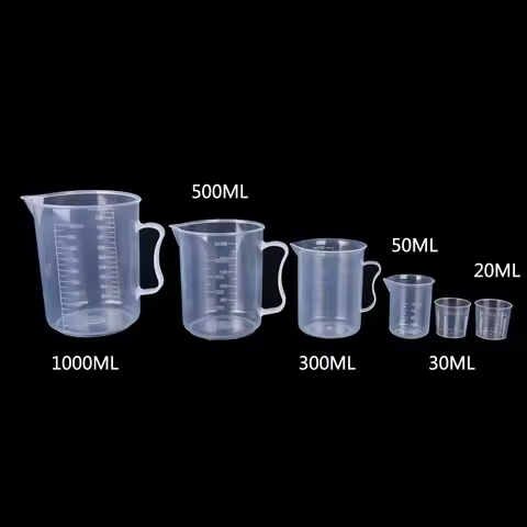 20ml / 30ml /50ml /300ml /500ml/1000ml Plastic Test Measuring Cups For Laboratory Supplies Liquid Gr