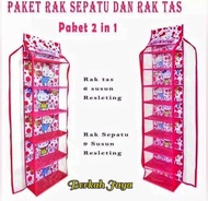 NG / RAK GANTUNG KARAKTER SET HBO 4 IN 1 ( RAK TAS RAK SEPATU RAK KOSMETIK RAK KECANTIKAN ) RESLETIN