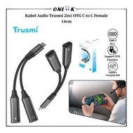 ONLOOK Trusmi CA51-01 OTG 2in1 Type C to C Female Audio Cable 14CM Premium