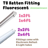 [2pc bundle!] T8/TLD Batten Light Fitting c/w electronic ballast for indoor 2ft/4ft