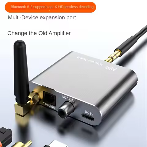 X12A D300 Wireless Receiver APTX-HD BT 5.2 HiFi Stereo Audio Adapter Support Coaxial Optical Fiber f