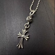 💕Chrome Hearts 單球十字架 925銀 吊墜項鍊 男款 銀色
