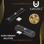 [LUCLELI X PRO 7777] 2c1a Splitter Adapter Converter 2in1 Jack 3.5mm Audio and Type C to Type C OTG 