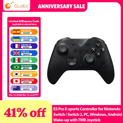GuliKit ES Pro E-sports Controller for Nintendo Switch / Switch 2, PC, Windows, Android Wake-up with