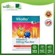VITALITA VITAMIN C 250MG PLUS ZINC ORANGE FLAVOUR EFFERVESCENT GRANULE SACHET 5.5G X 30S [Georgetown